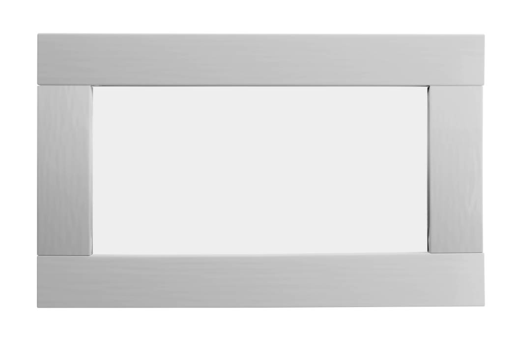 Vuren vast raam met melkglas, 71,2 x 43,8 cm, lichtgrijs gespoten.