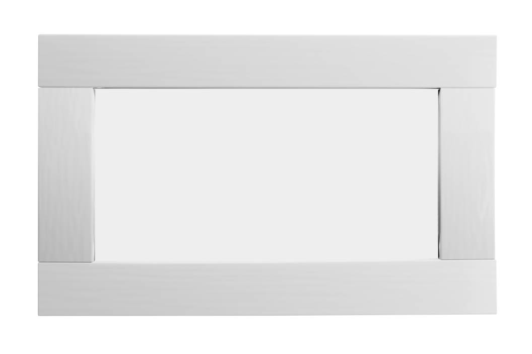 Vuren vast raam met melkglas, 71,2 x 43,8 cm, wit gespoten.