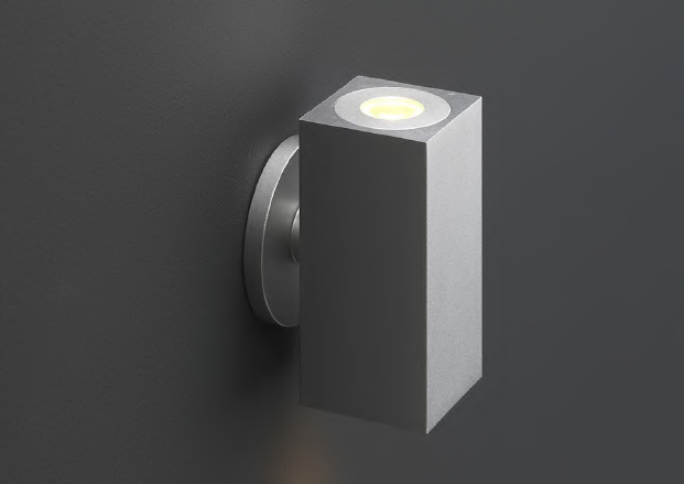 Wandlamp rechthoekig, grijs.