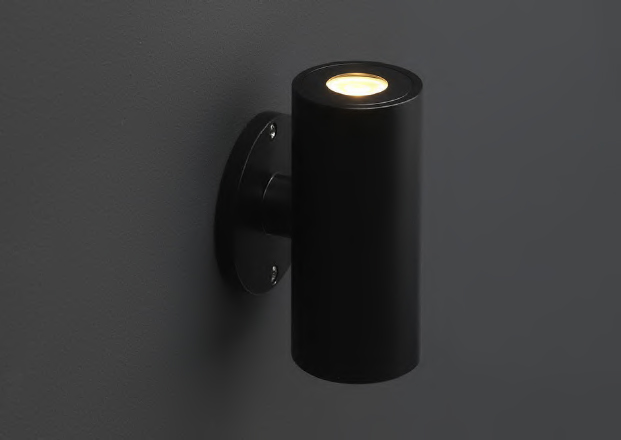 Wandlamp rond, zwart.