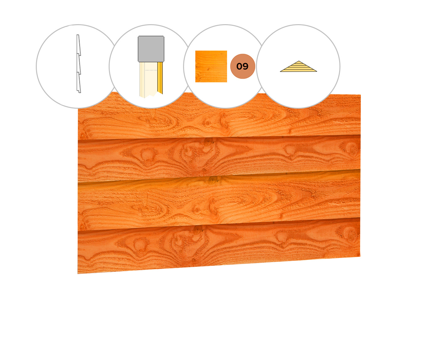 Zweeds rabat plankenset douglas bij topgevel t.b.v. kapschuur Excellent XXL, transparant gespoten.