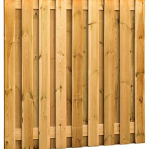 003. Geimpregneerd tuinscherm 19 planks verticaal recht 180 x 180 cm