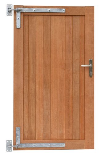 Hardhouten enkele toegangspoort 100x180cm incl. Beslag