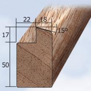 Raamhout Meranti enkel glas 40x67mm