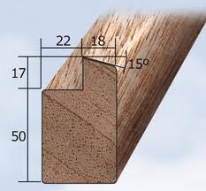 Raamhout Meranti enkel glas 40x67mm