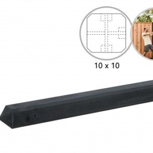 Betonpaal (T-paal) 10x10cm x 280cm diamantkop