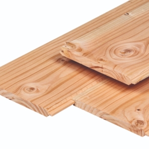 Douglas vloer/dakhout 18x145mm met Velling