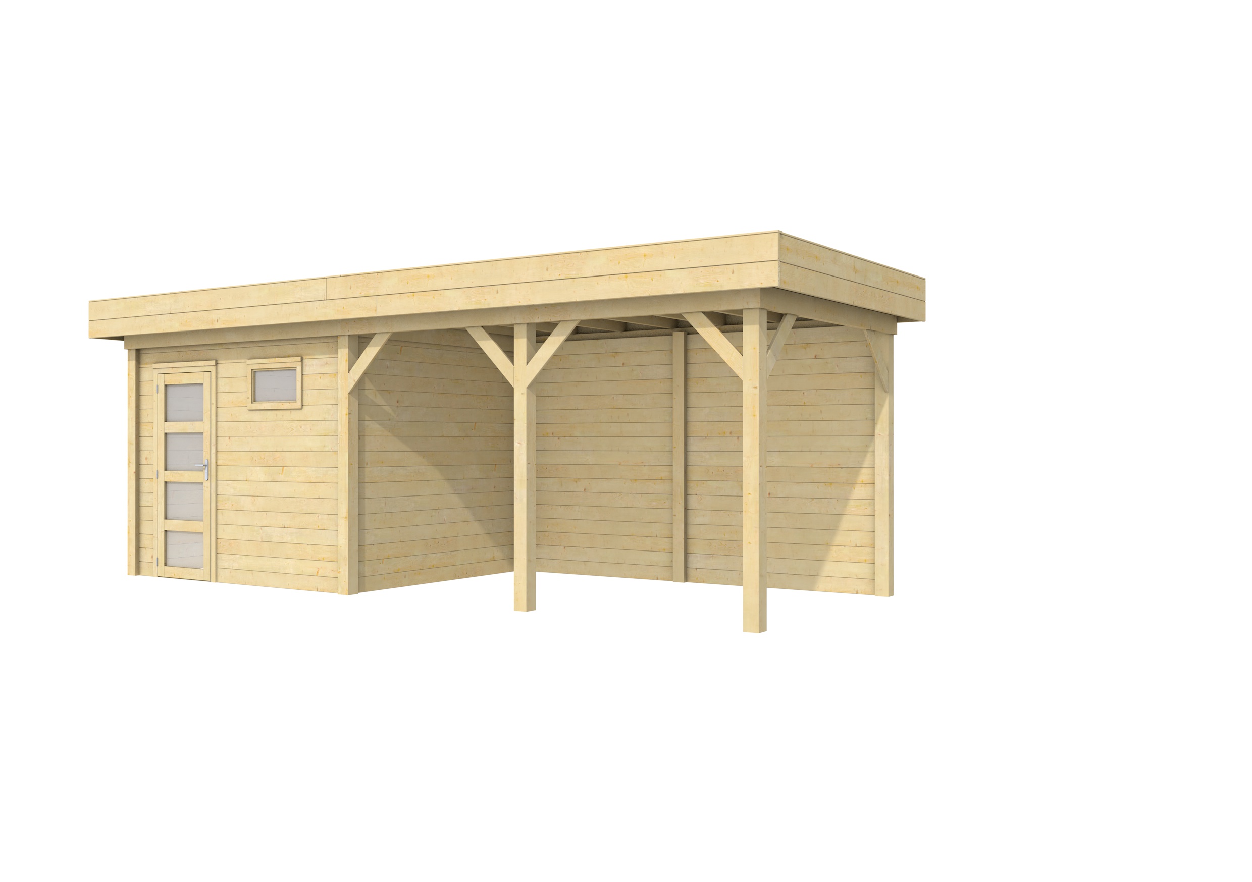 Vuren Topvision Bonte Kraai, 300 x 250 en luifel 400 cm, onbehandeld.