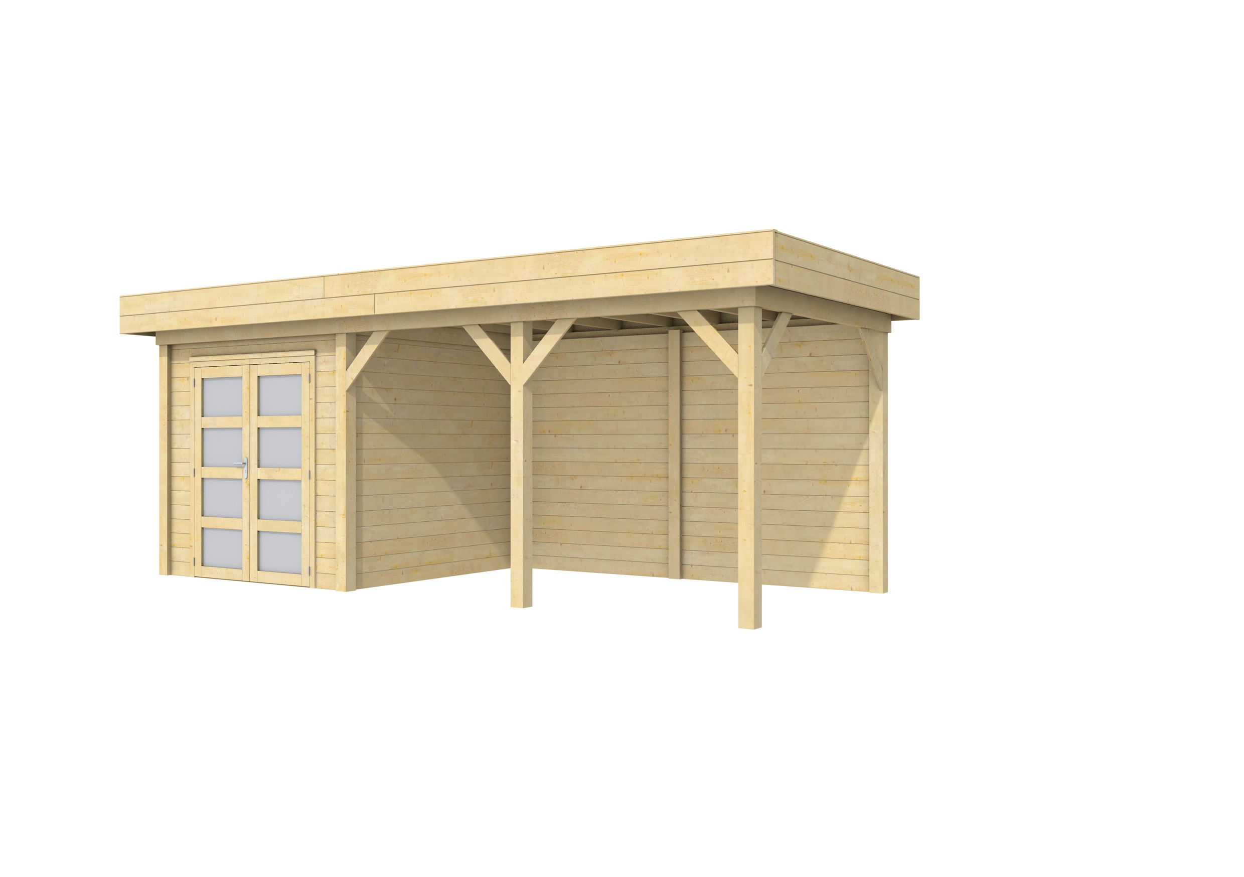 Vuren Topvision Kolibri, 250 x 250 en luifel 400 cm, onbehandeld.