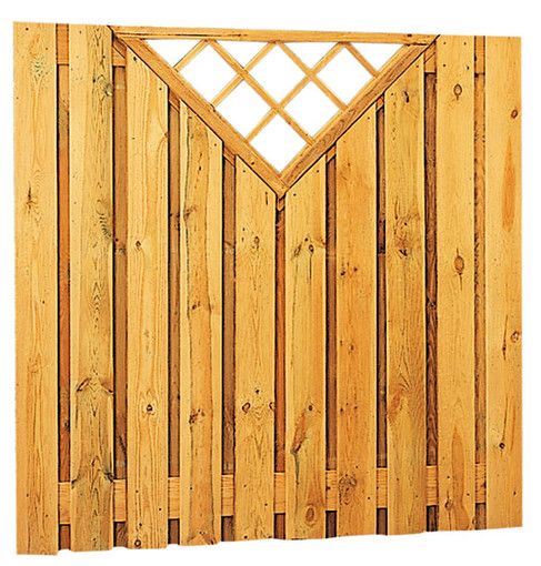 Tuinscherm Geimpregneerd 180x180cm Recht V-Raam 21 planks